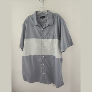 Ripzone Mens Gray Colorblock Short Sleeve Button Front Shirt 2XL